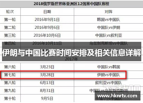 伊朗与中国比赛时间安排及相关信息详解